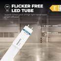 Philips LEDtube TL-buis met tekst 'FLICKER FREE LED TUBE'.