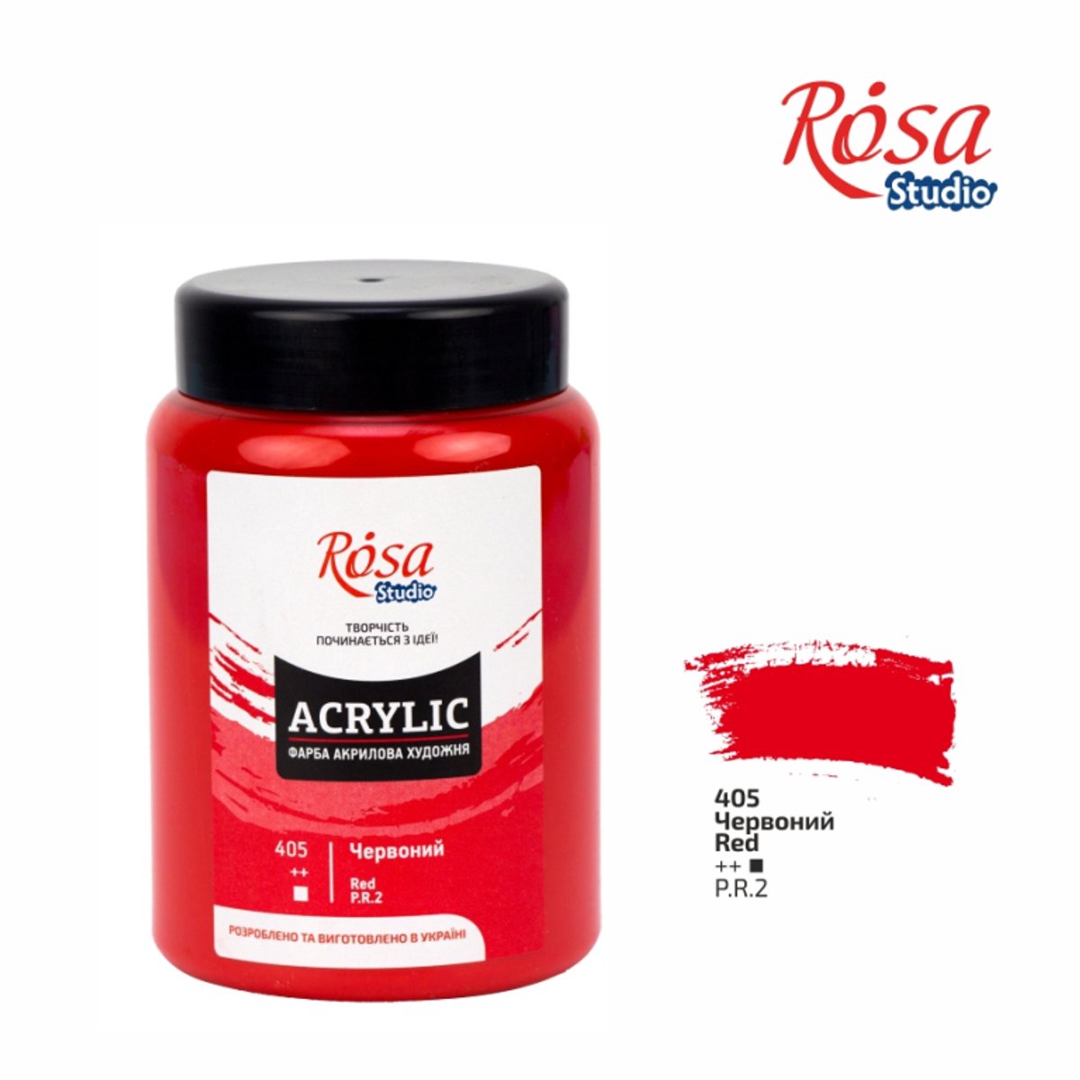 Rosa Studio acrylverf 400 ml rood - creatieve hobbyverf.