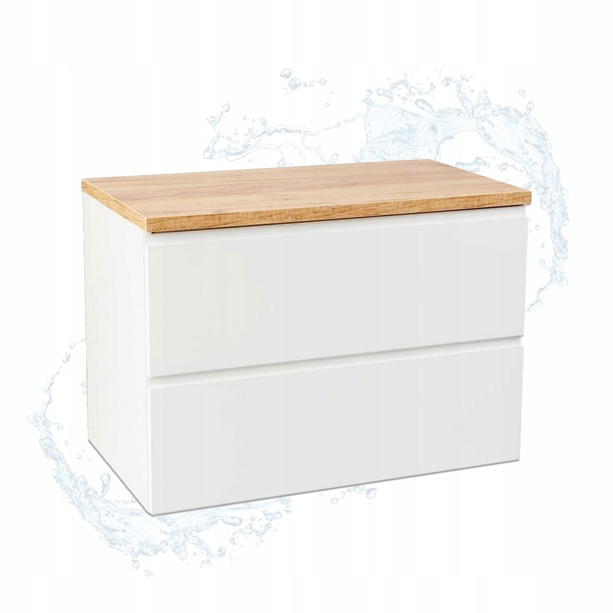 STAMAR - Glanzende Badkamerkast met Blad 80 x 46 x 50 cm - badkamer - Wit