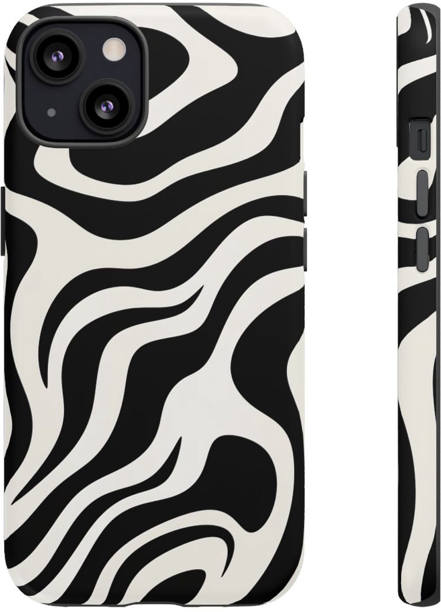Zwart-Wit Abstract Zebra-Patroon – Telefoonhoesje Geschikt voor iPhone 13