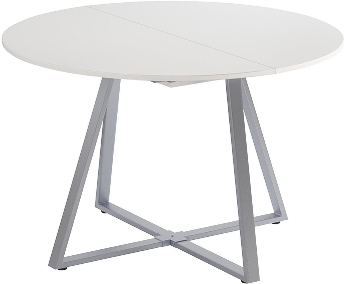 Vicco Eettafel Loyd, Wit/Grijs, 120-160 x 120 cm uitschuifbaar