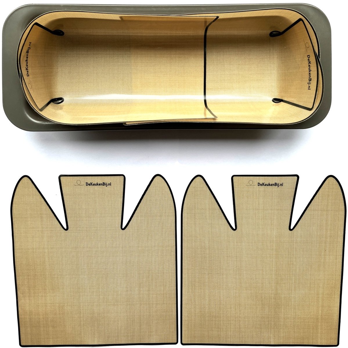 De KeukenBij Dun Herbruikbaar Bakpapier Cakevorm 18–31 x 8–12 cm – Flexibele Siliconen Bakmat – Anti-aanbak – BPA- en PFAS-vrij – Duurzaam Alternatief voor Wegwerp Bakpapier – Makkelijk Schoon te Maken