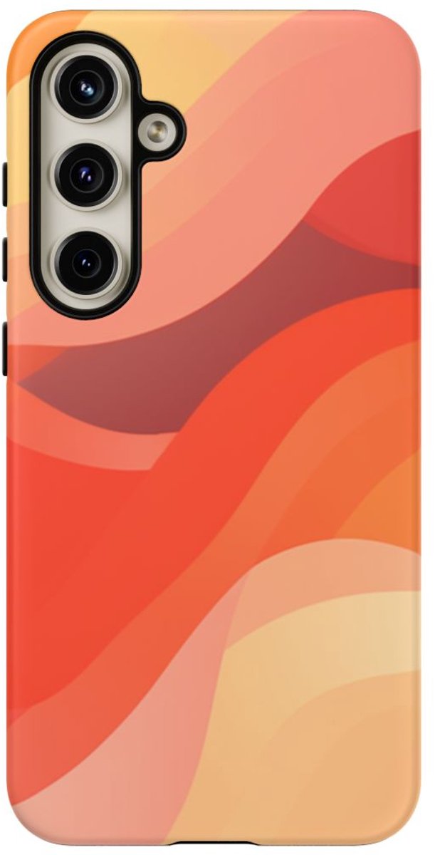 Warme Abstracte Golfpatronen – Telefoonhoesje Geschikt voor Samsung Galaxy S24 Plus