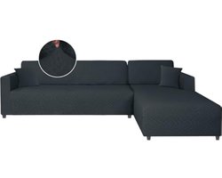 Selbro®, Bankhoes Met Links Rechts Schiereiland, Stretch Hoekbankhoes, Sofahoes Chaise Longue, Bankhoes in L-vorm (2 Plaatsen+3 Plaatsen, Donkergrijs)