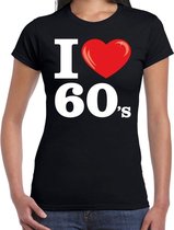 I love 60s / sixties t-shirt zwart dames XL