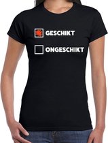 Geschikt - Ongeschikt fun t-shirt zwart dames - zwarte dames fun shirts L