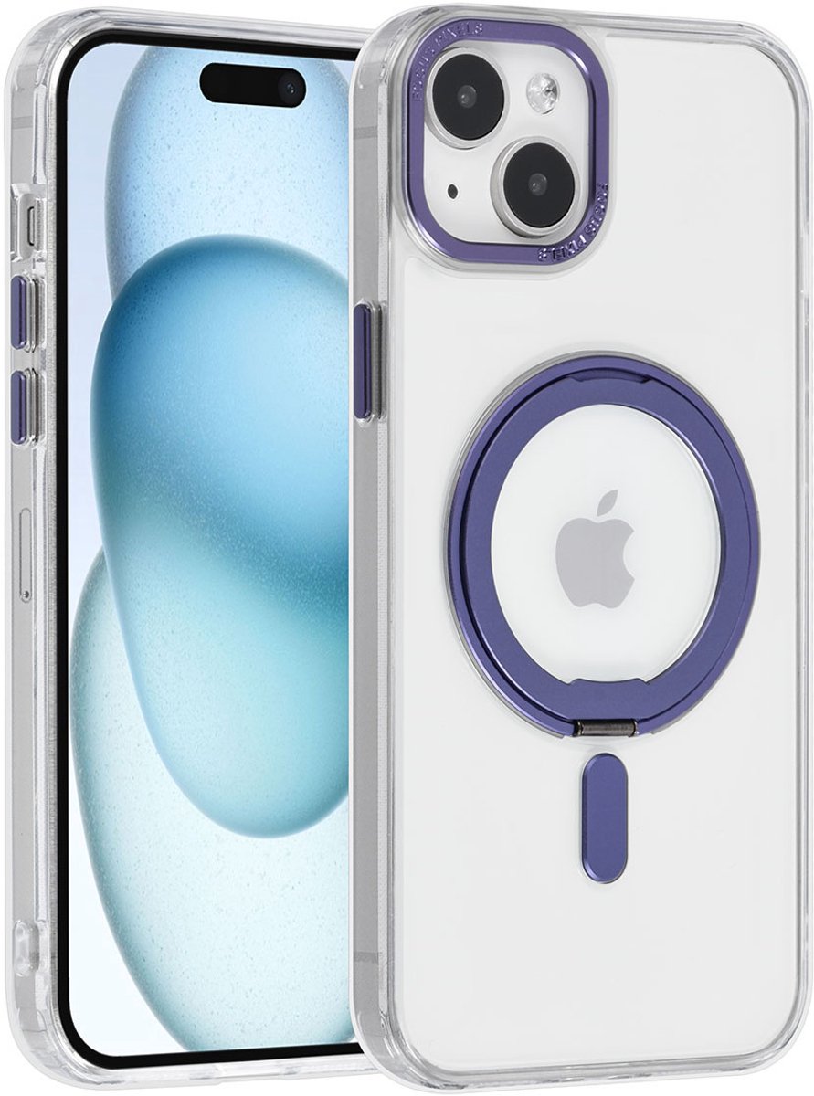 UNIQ Accessory Back Cover - Transparant - Voor iPhone 15 & 14 Plus - Met MagSafe Ringstand