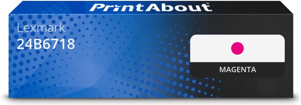 PrintAbout huismerk Toner 24B6718 Magenta geschikt voor Lexmark