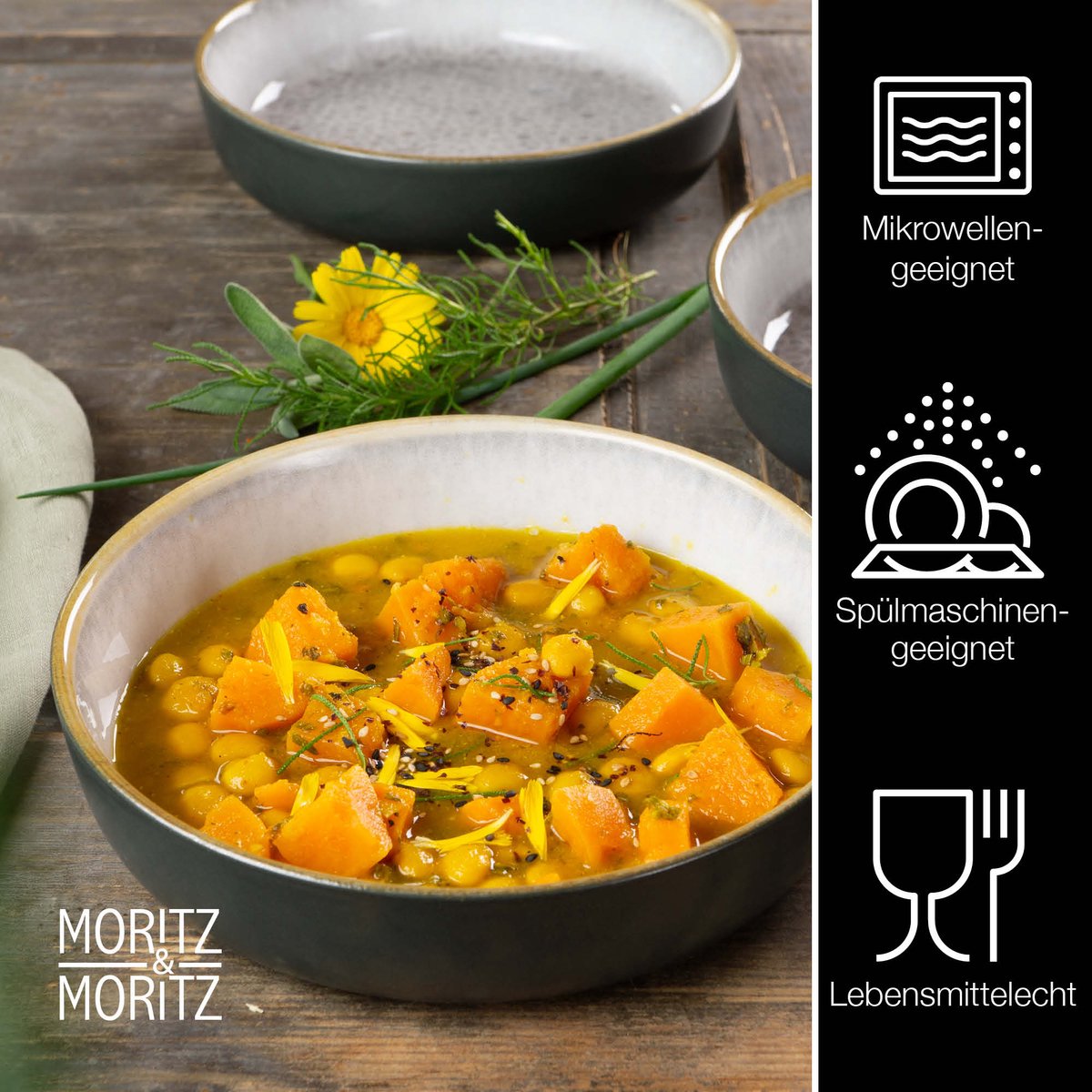 Moritz & Moritz TERRA 6-delige soepbordenset grijs