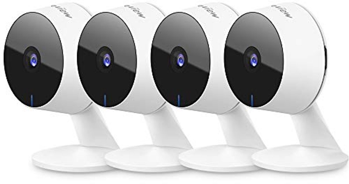 4 Stuks Beveiligingscamera's - 1080P Indoor Camera met Bewegingsdetectie, Nachtzicht en Twee-weg Audio