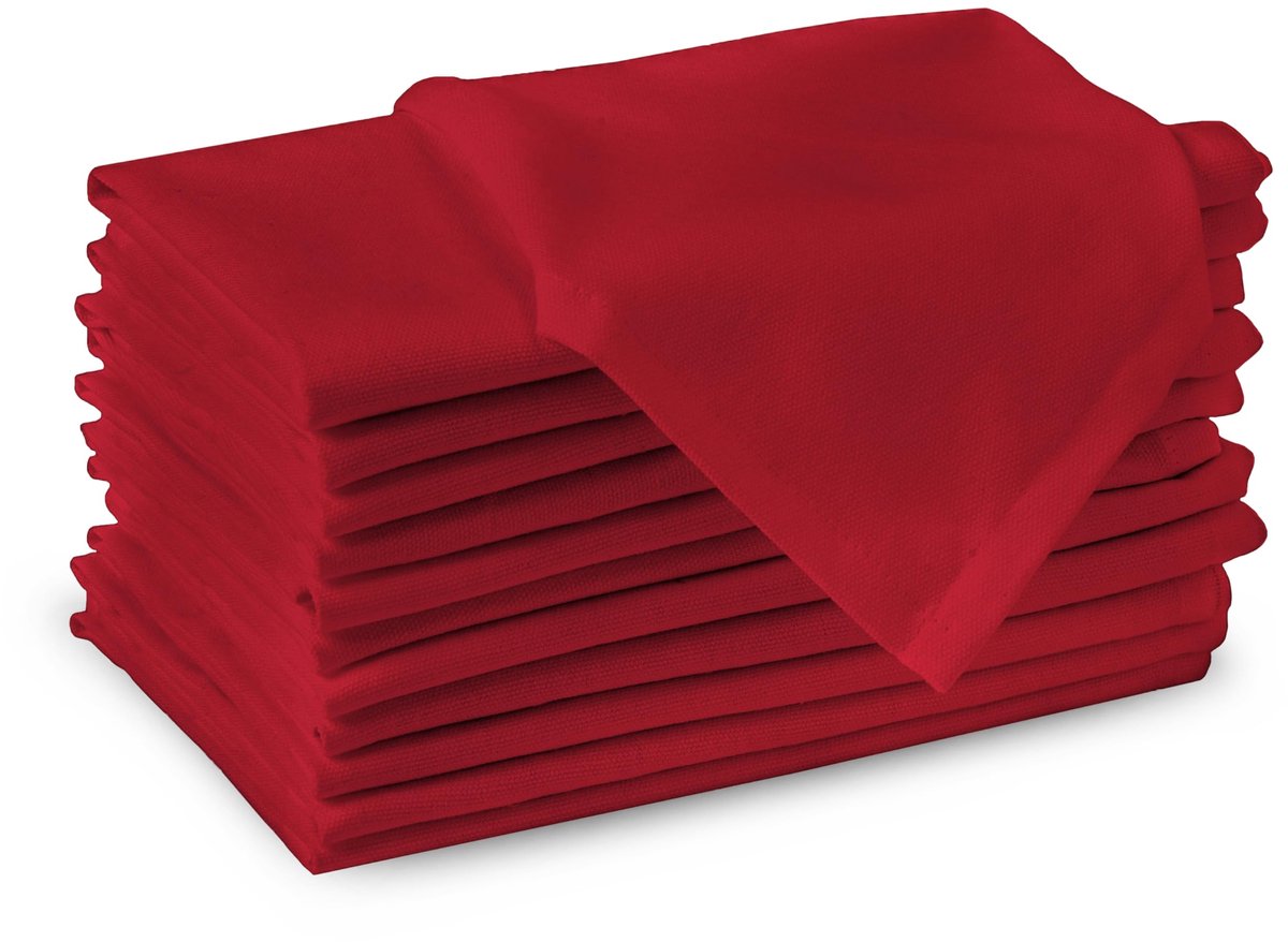Ibenzoa® Set van 12 dieprode katoenen servetten voor feestelijke gelegenheden