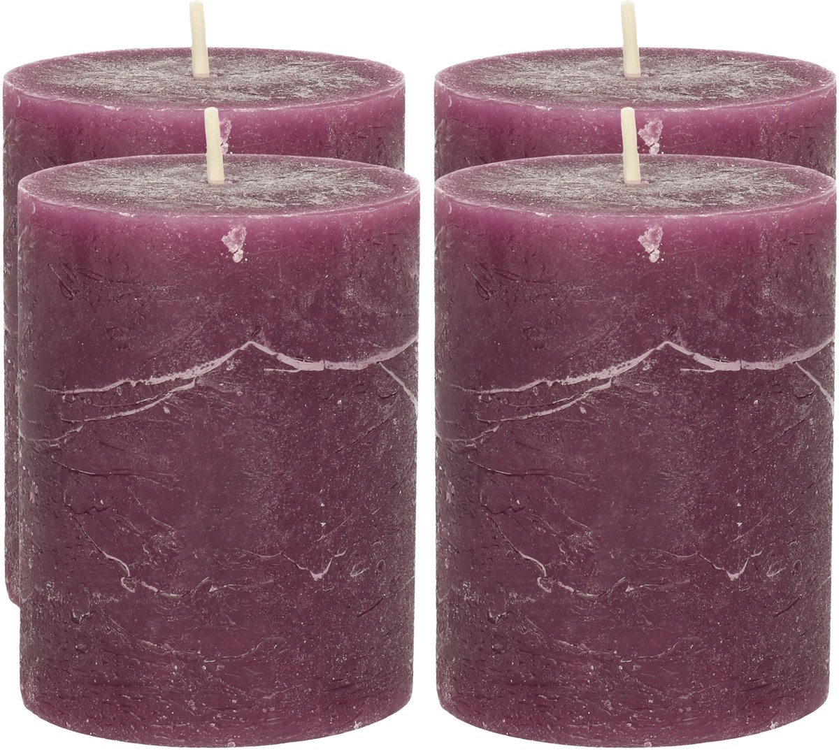 Atmosphera Atmospera Stompkaars/cilinderkaars - 4x - bordeaux rood - 7 x 9 cm - middel rustiek model