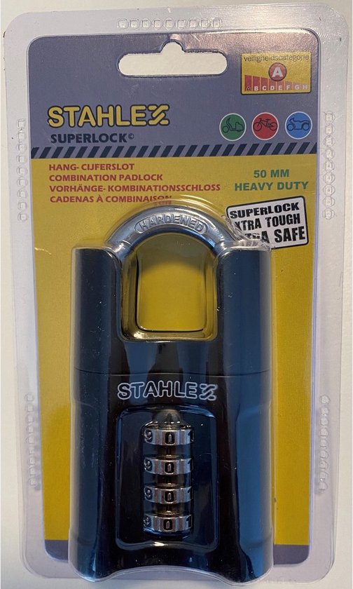 Stahlex Cijferslot - Heavy Duty - 50 mm - 9999 combinaties - Zwart van Stahlex — afbeelding 5