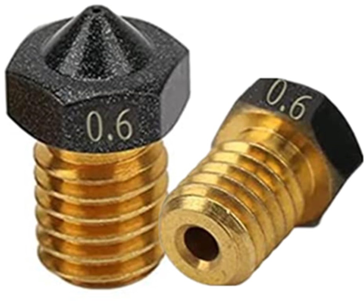 3D printer reserveonderdelen - 3D Printer Nozzles - 2-delige E3D Vulkanische Gietnozzles 0,6mm, Geschikt voor 1,75mm Ender3 Pro/CR10/S