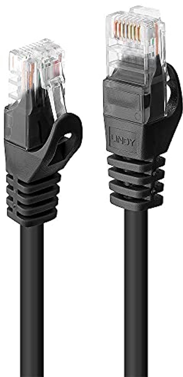 LINDY Basic CAT.6 U/UTP cable, black, 0.5 m
