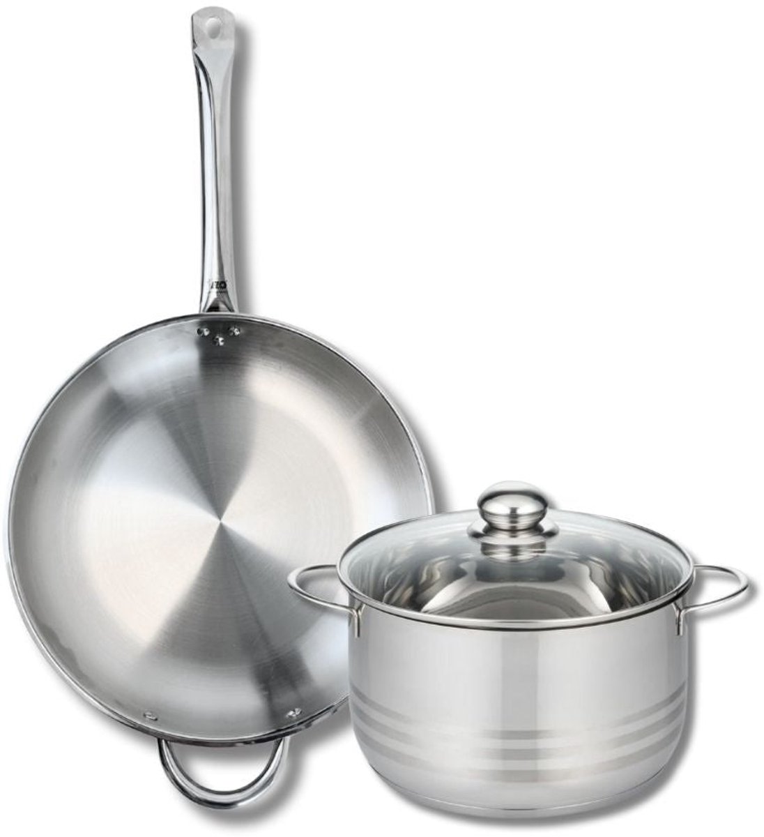 Set van 1 Koekenpan 32 cm en 1 braadpan 24 cm Elo Profi Brillant