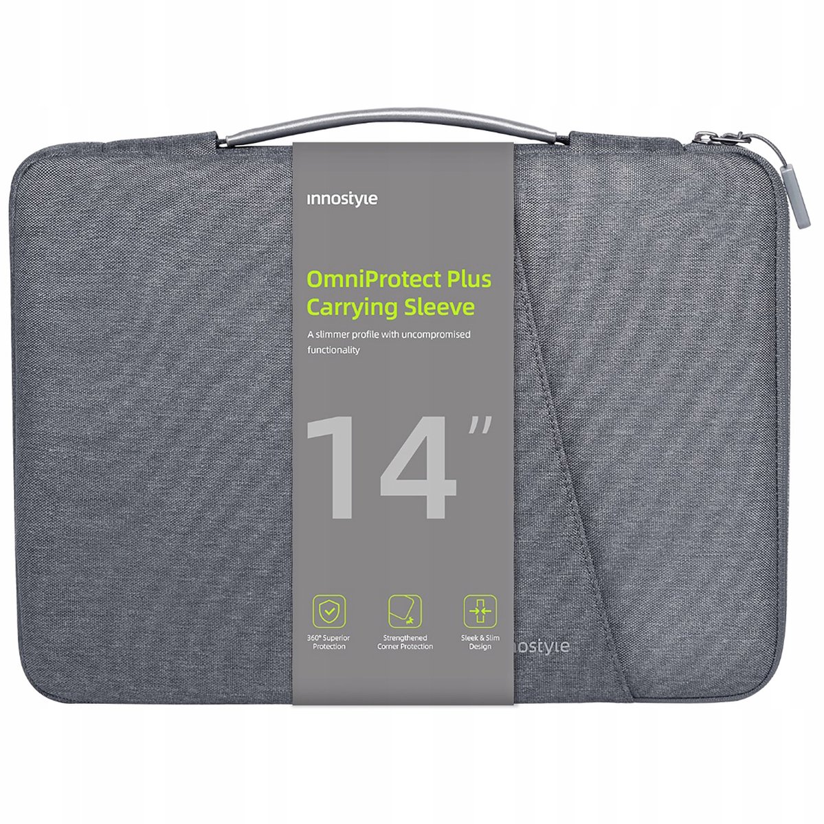 Innostyle Laptoptas 13 14 Waterdichte Hoes Omniprotect Plus Grijs
