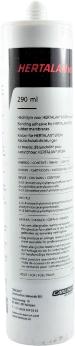 HERTALAN® afdichtingsmiddel KS96 voor EPDM-membranen 290 ml afsluitflens muurbarrièrefolie voor het afdichten van gebouwen Afdichting Isolatiebaan Gevelbescherming | Terras Balkons Ventilerende vloeren