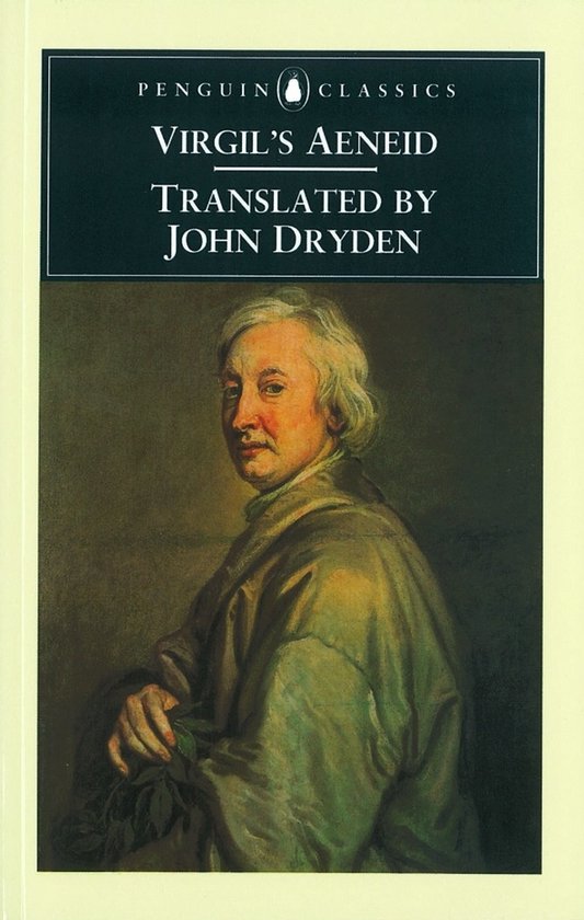 Couverture du livre 'Virgil's Aeneid', traduit par John Dryden, avec un tableau d'un homme.