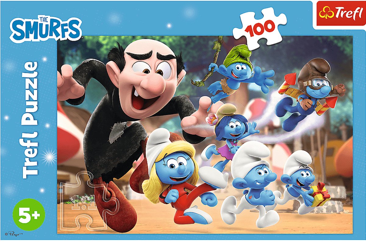 Trefl Smurfen Serie – Kinderpuzzel – 100 Stukjes – Glanzend Papier – Hoge Kwaliteit – Eco-Product