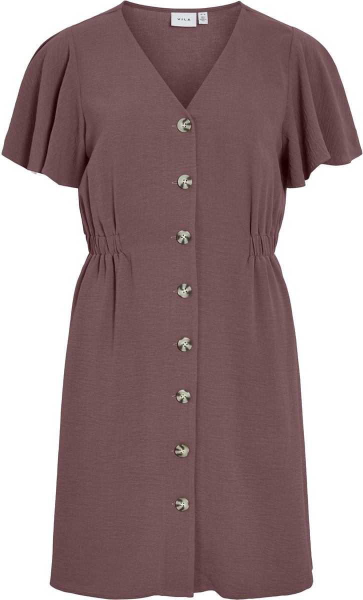 VILA - VIGABSEN S/S V-NECK SHORT DRESS/KA - Dames - Mini jurken