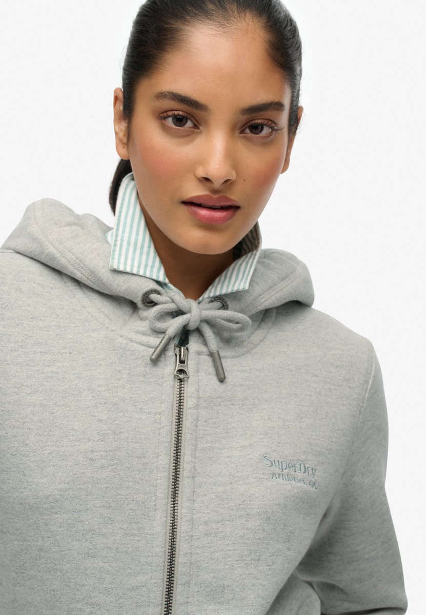 Superdry Athletic Essentials Logo Zip Hoodie Dames Hoodies Grijs