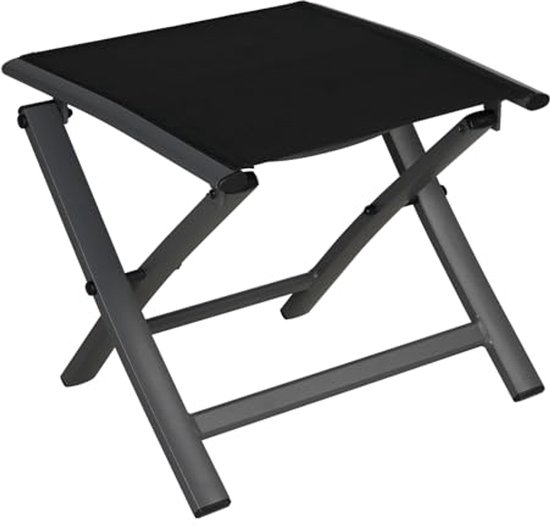 Foto: Opvouwbare voetenbank voor tuin lichtgewicht aluminium met mesh sling