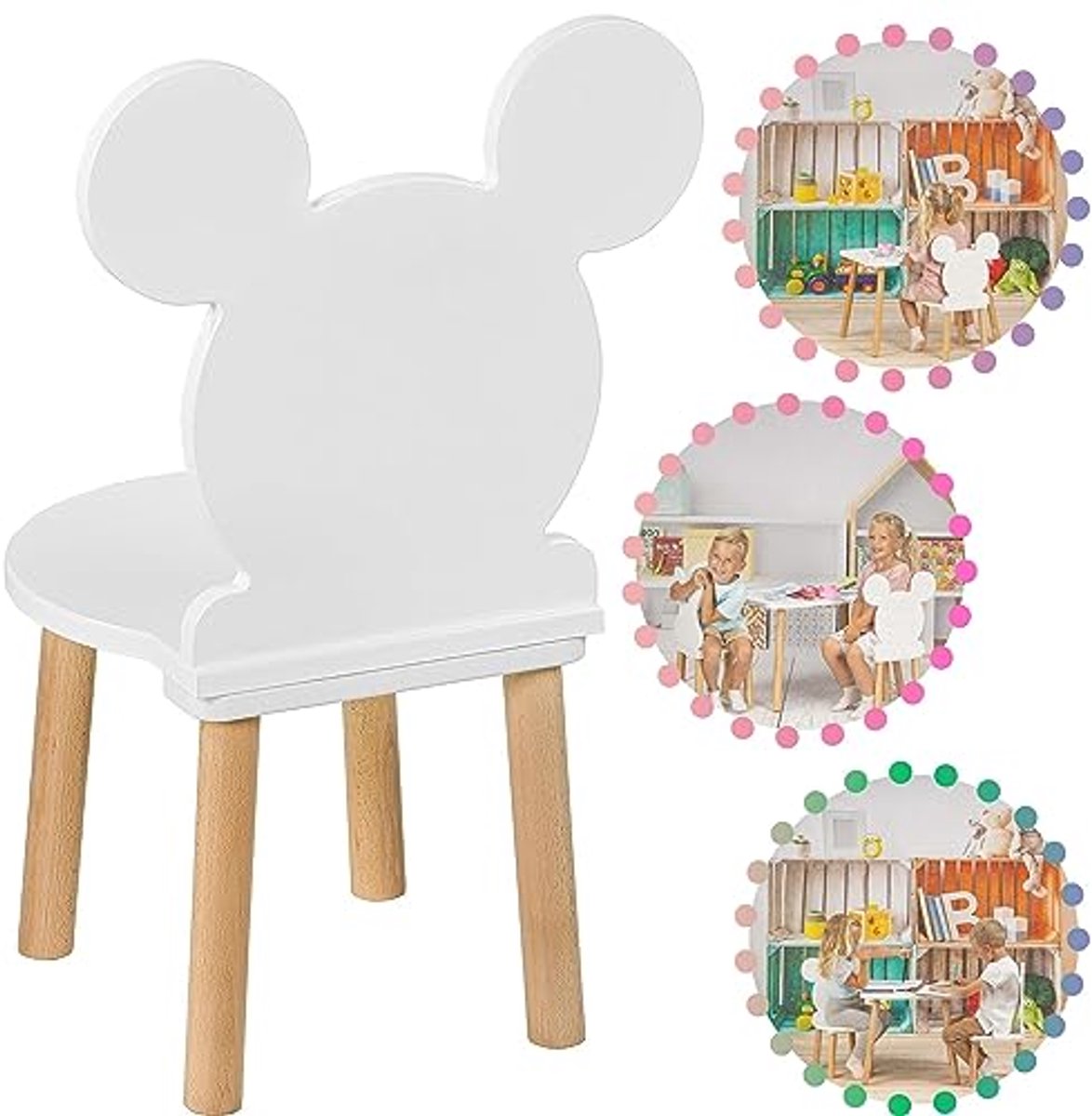 Houten Kinderstoel en Tafel Set voor Kinderen - Speelse Meubels voor de Kinderkamer