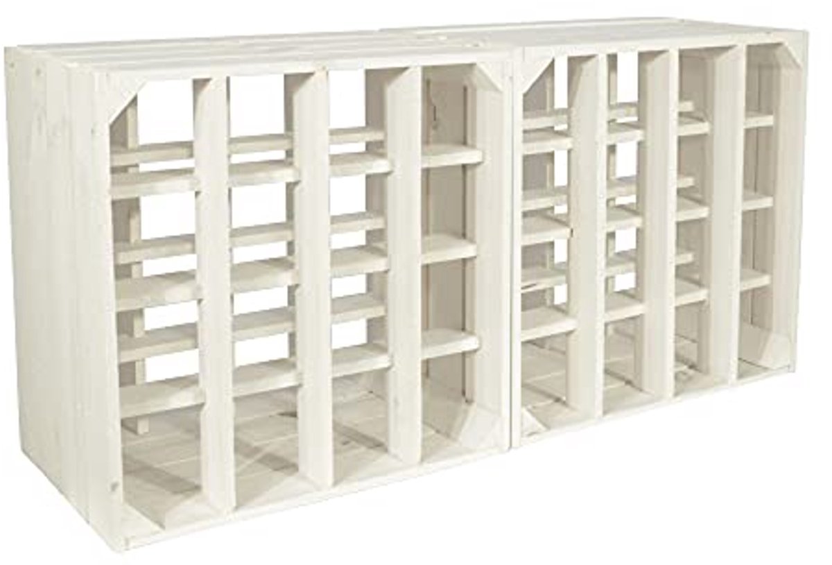 Set van 2 Stapelbare Wijnrekken van Hout - Ruimtebesparend en Stijlvol