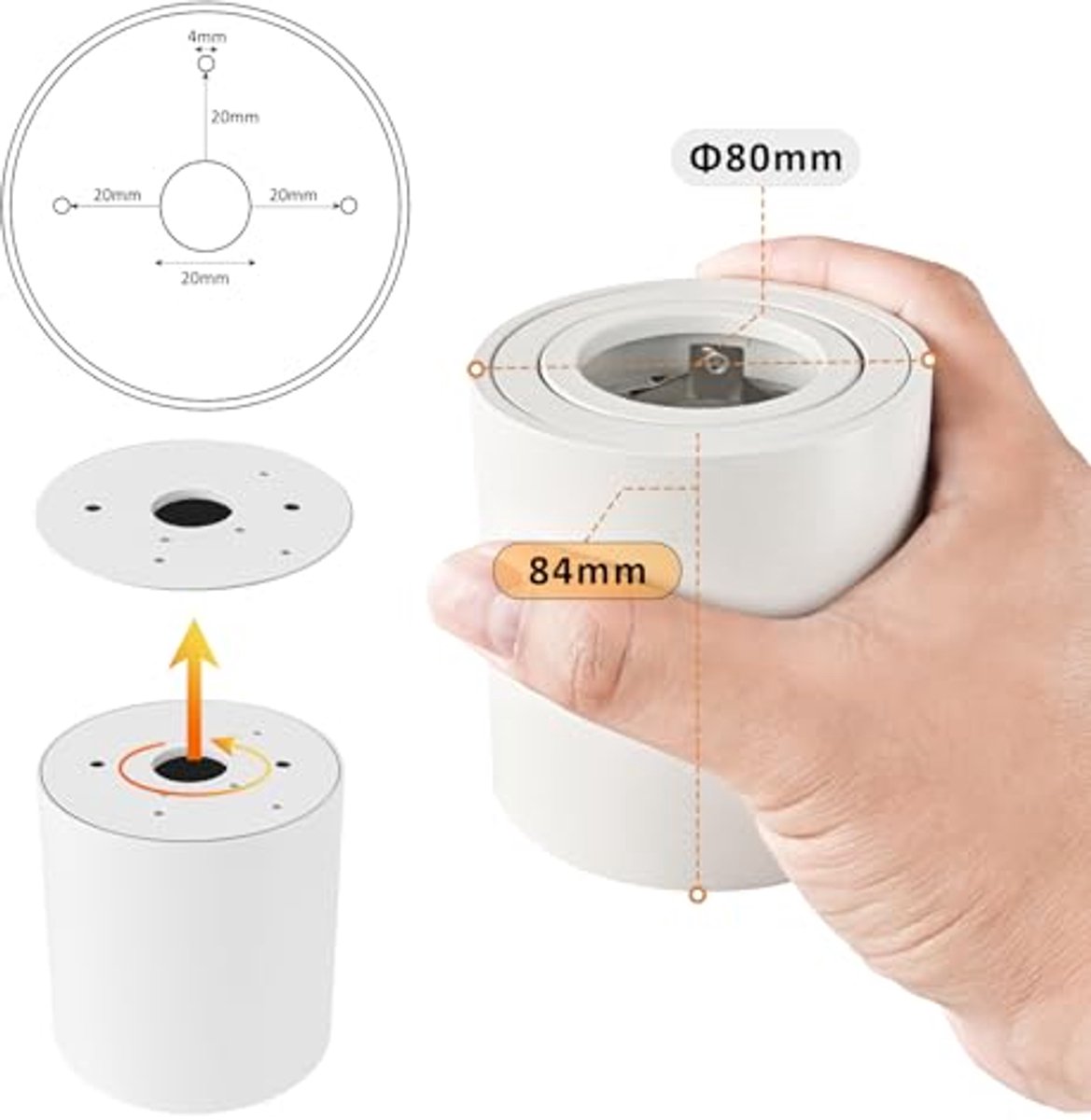 Draaibare GU10 LED Plafondlamp - Moderne Aluminium Spot voor Woonkamer en Badkamer