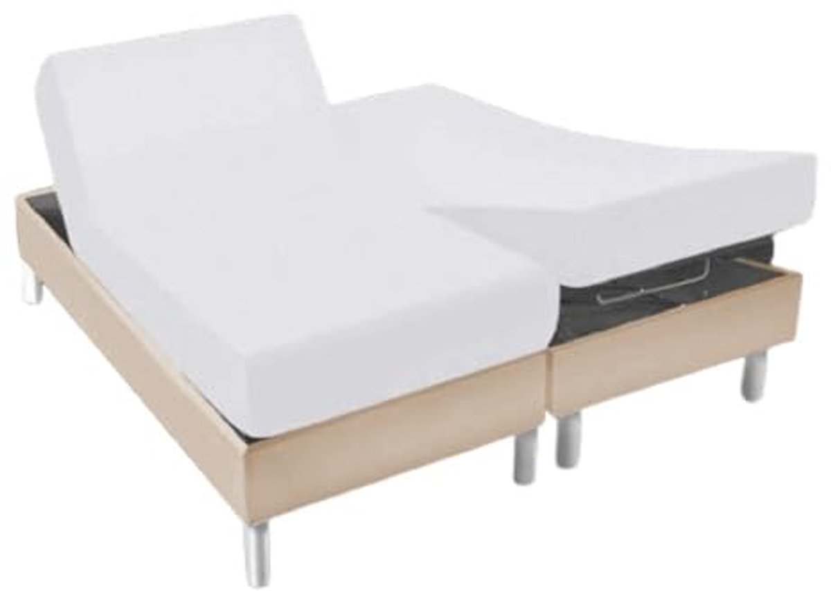 Matrasbeschermer 2 x 80 x 200 cm voor scharnierend bed - Katoenen fleece, 200 g/m²