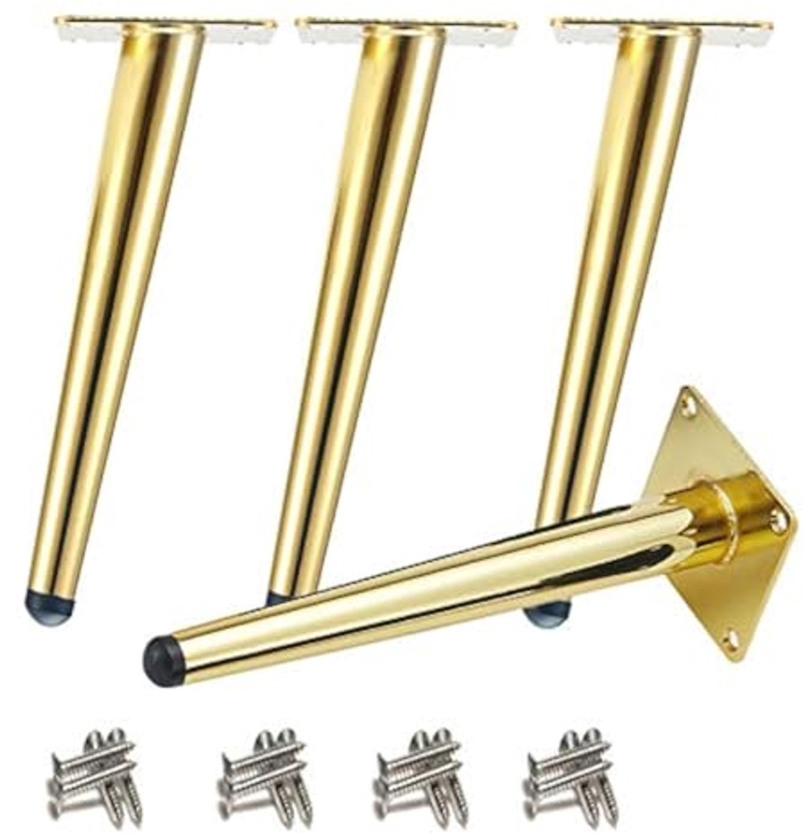 Schuine Tafelpoten Gouden Metaal 30 cm - Stil en Stabiel voor Meubels