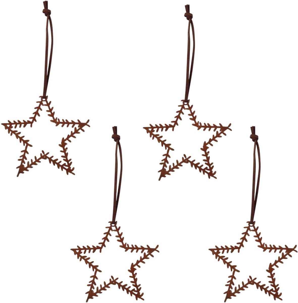 Ster krans Kleine roestige kersthanger (set 4) - Pluto Design