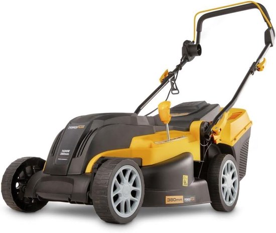 Elektrische Grasmaaier 1600 W met 380 mm Ø - Grasmachine met Grasopvangsysteem, Mulchen en Achteruitworp