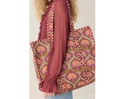 Sissy-Boy - Donkerrode shopper met palm print