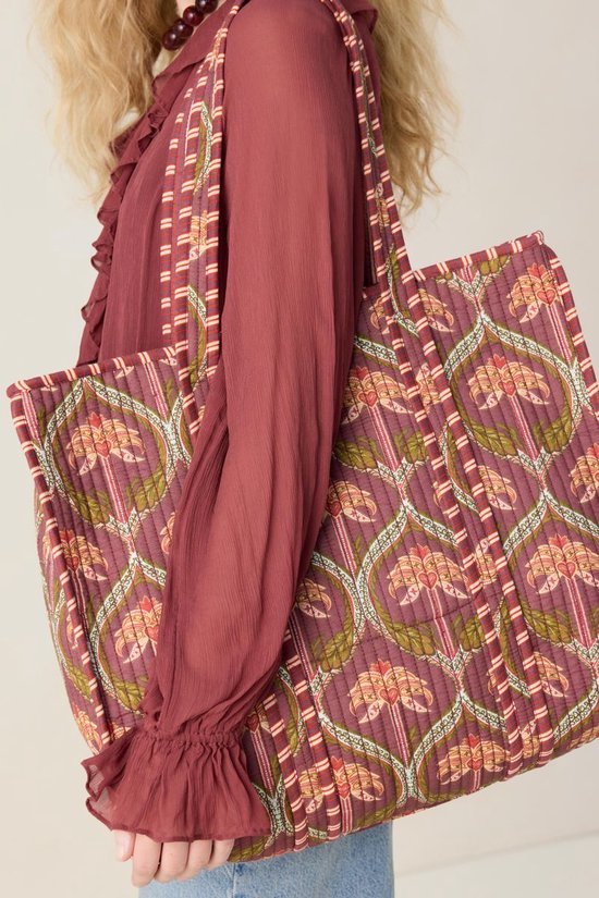 Sissy-Boy - Donkerrode shopper met palm print