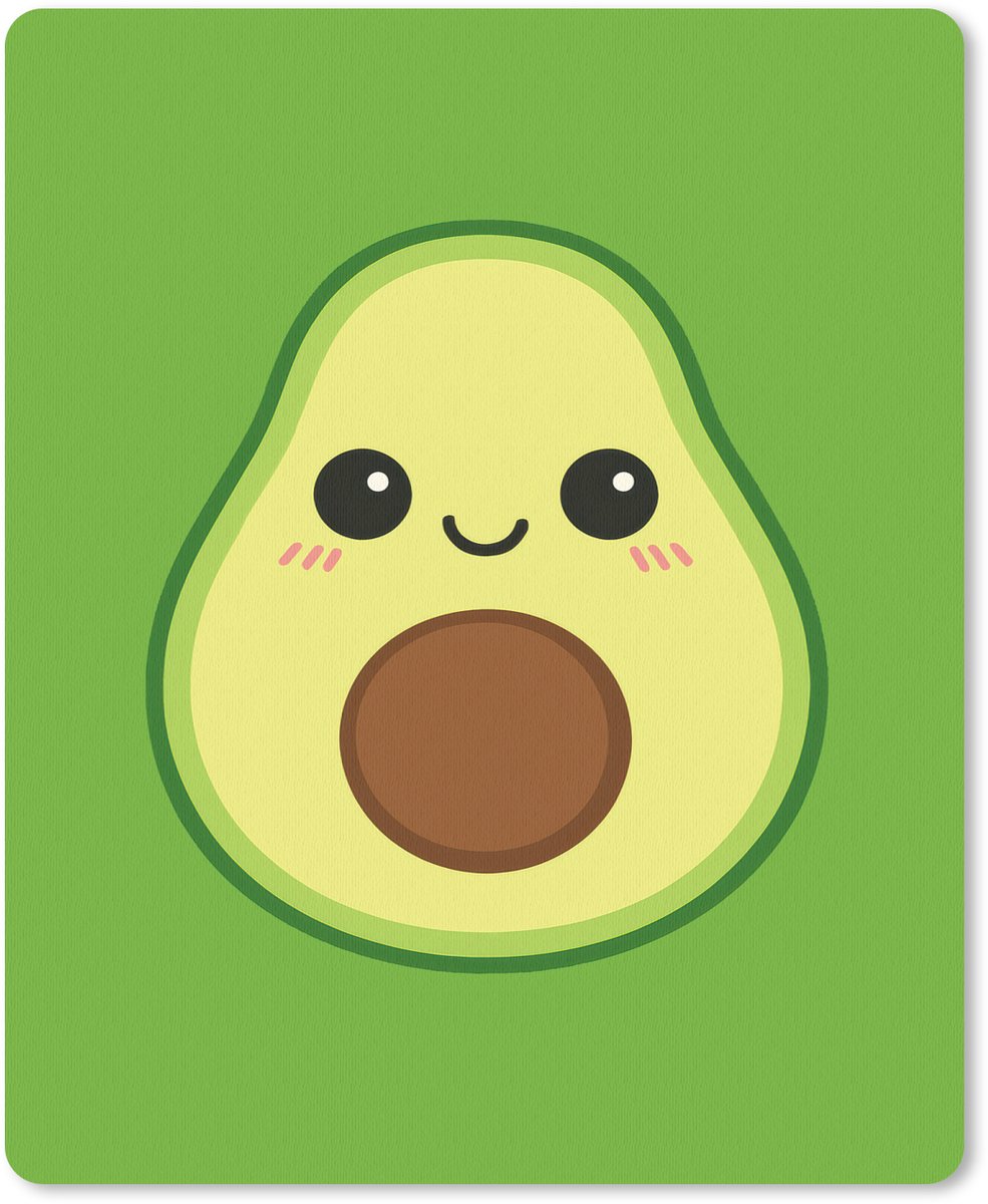 Muismat 19x23 cm - Mousepad Avocado - Groen - Speels - Muismatten