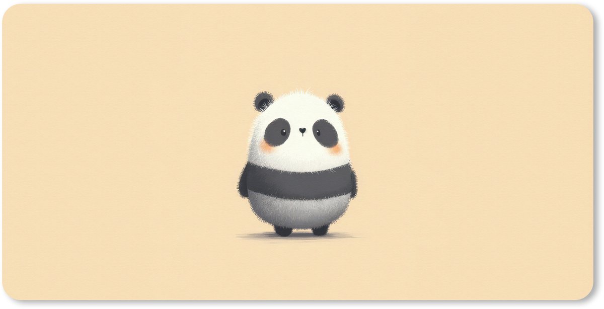 Muismat XXL 120x60 cm - Bureau onderlegger - Bureau mat Panda - Beige - Minimalistisch - Bureaumat - Gaming mousepad xl - Bureaulegger groot - Computer deskmat