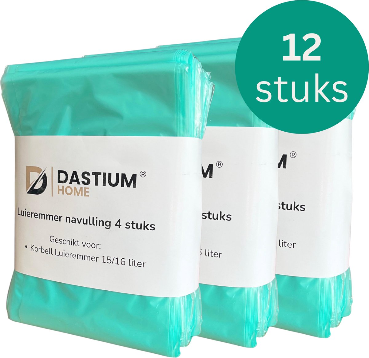Dastium Home - Luieremmer Navulling - Geschikt Voor Korbell - 12 stuks - Korbell Navulling - Luieremmer Zakken