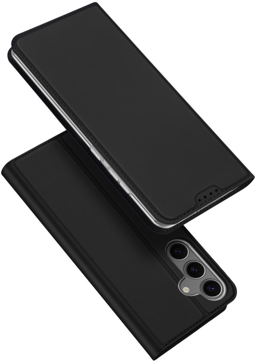 Dux Ducis Geschikt voor Samsung Galaxy S25 - Slim bookcase hoesje - Zwart