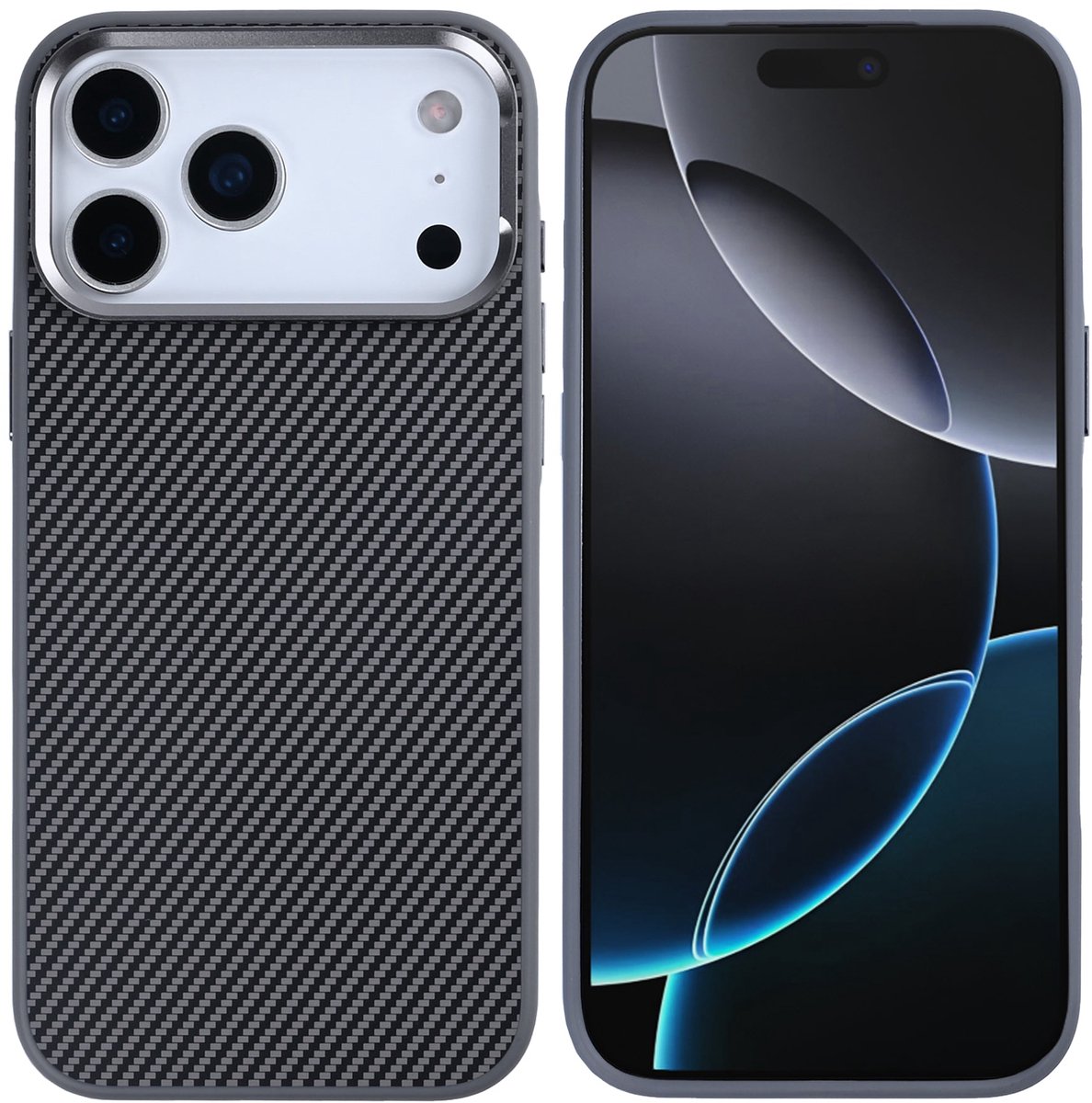 Rixus Mag Carbon With MagSafe For Apple iPhone 17 Pro Titanium Grey