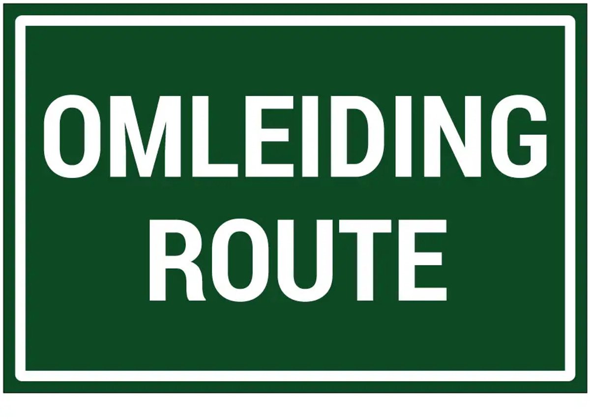 Omleiding route sticker | 45 x 30 cm