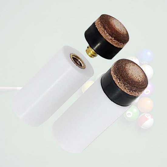 Set van 5 bits - biljartkeu - 12 mm - reservekoppen om te schroeven - slijtvast - accessoires voor biljartstaart - stijve hengel accessoires — afbeelding 4