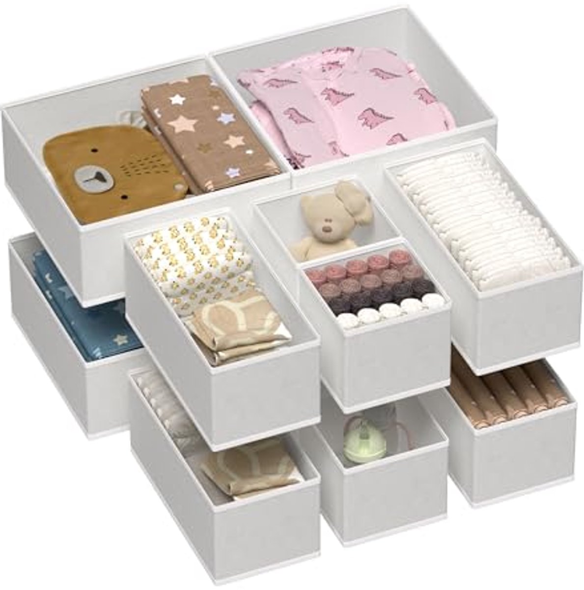 12 stuks ladeorganizer voor kleding en ondergoed - opvouwbare stoffen opbergers
