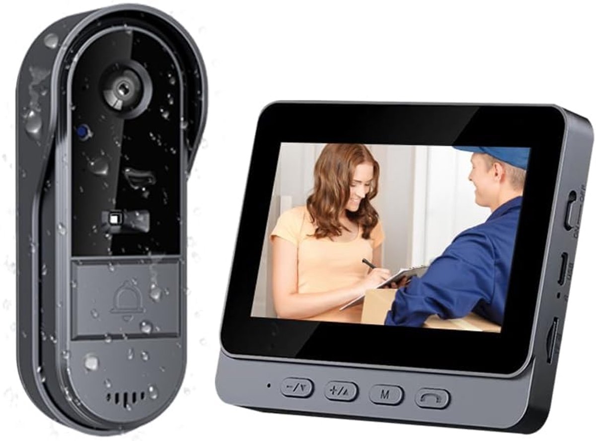 Draadloze videodeurbel met 1080p camera en nachtzicht