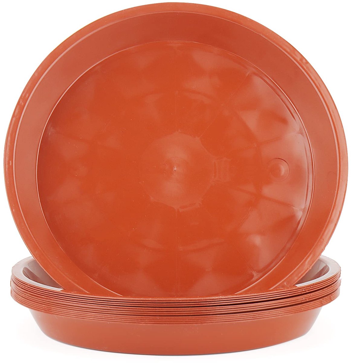 30 Pack 10 Inch Red Plant Dish, Plastic Plant Drip Trays, Garden Flower Pot Dish Trays for Indoor Outdoor Garden