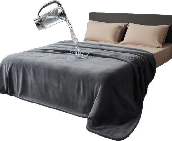 Couverture imperméable pour lit et canapé, pour chiots et chats, résistante à l'urine et aux poils, polaire double face, housse de protection pour meubles (gris, 127 x 152 cm)