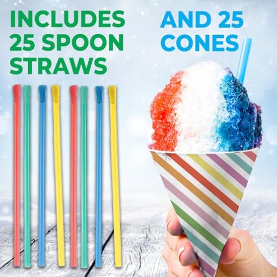 Sneeuwkegelmachine set met 3 smaken en 25 kegelbekers - ideale elektrische ijsmaker voor feesten en kinderactiviteiten — afbeelding 3