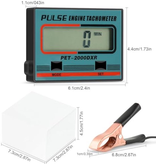Toerenteller voor Kettingzaag en Grasmaaier - 3 Modi Inductieve Tachometer — afbeelding 2