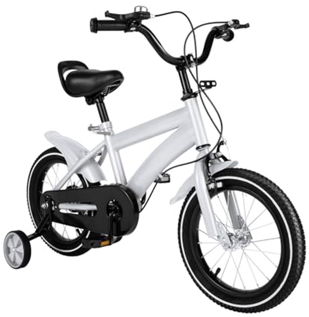 Sportieve Kinderfiets 14 inch met Steunwielen voor Jongens en Meisjes - Verstelbaar en Duurzaam